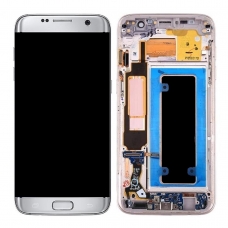 Pantalla completa con marco para Samsung Galaxy S7 Edge G935F plateada original