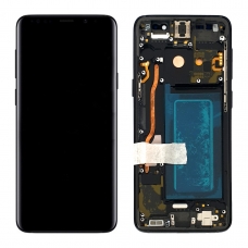 Pantalla completa con marco para Samsung Galaxy S9 G960F negra original reparada