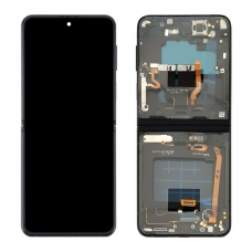 Pantalla completa con marco para Samsung Galaxy Z Flip 3 5G F711 negra original(Assembled)
