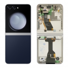 Pantalla completa con marco plata para Samsung Galaxy Z Flip 5 5G F731B azul navy original