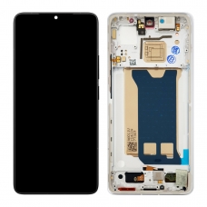 Pantalla completa con marco para Xiaomi Pocophone Poco F7 Pro 5G plata original nueva