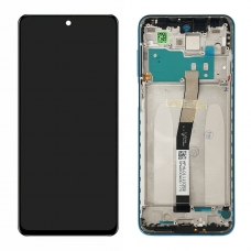 Pantalla completa con marco para Xiaomi Redmi Note 9 Pro/Redmi Note 9s azul original nueva